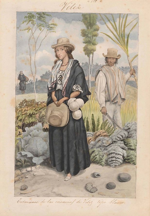 Lámina de la comisión corográfica de los estancieros de las cercanías de Vélez. Tipo blanco, provincia de Vélez, por Carmelo Fernández