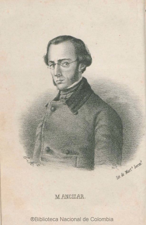 Retrato de Manuel Ancízar incluida en una edición de 
