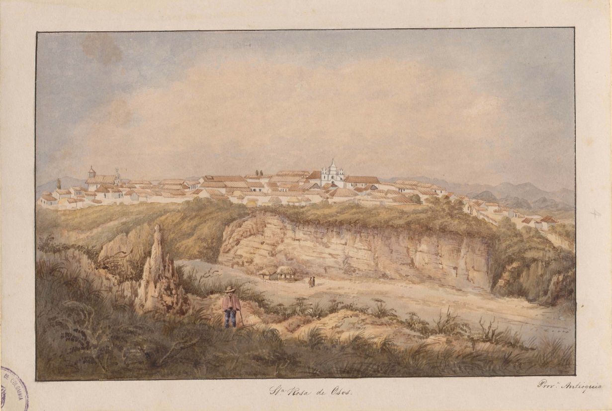 Lámina de la comisión corográfica de Santa Rosa de Osos, provincia de Antioquia, hecha por Henry Price 