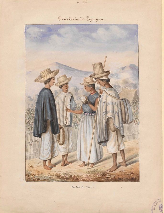 Lámina de la comisión corográfica de los indios de Puracé, provincia de Popayán, Manuel María Paz