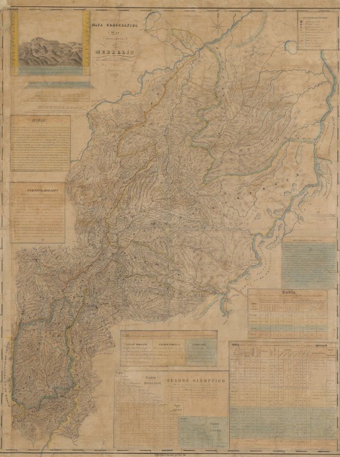 Mapa Corografico de la Provincia de Medellin levantado de orden del gobierno por Agustin Codazzi 1852