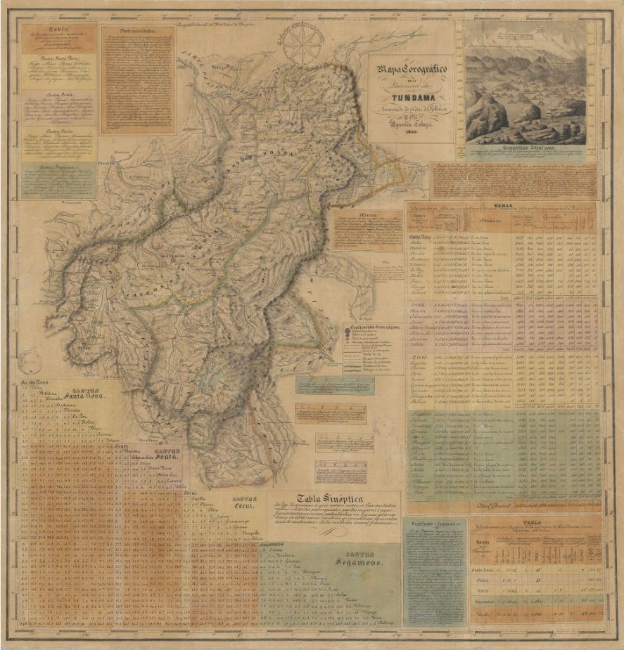 Mapa Corográfico de la Provincia de Tundama levantado de orden del gobierno por Agustin Codazzi 1850