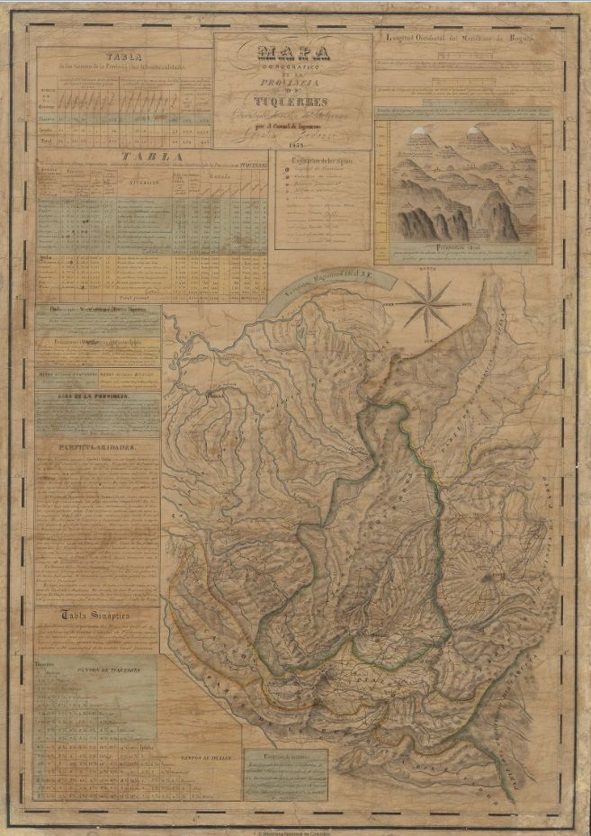 Mapa Corográfico de la Provincia de Túquerres levantado de orden del gobierno por el Coronel de Ingenieros Agustin Codazzi 1853