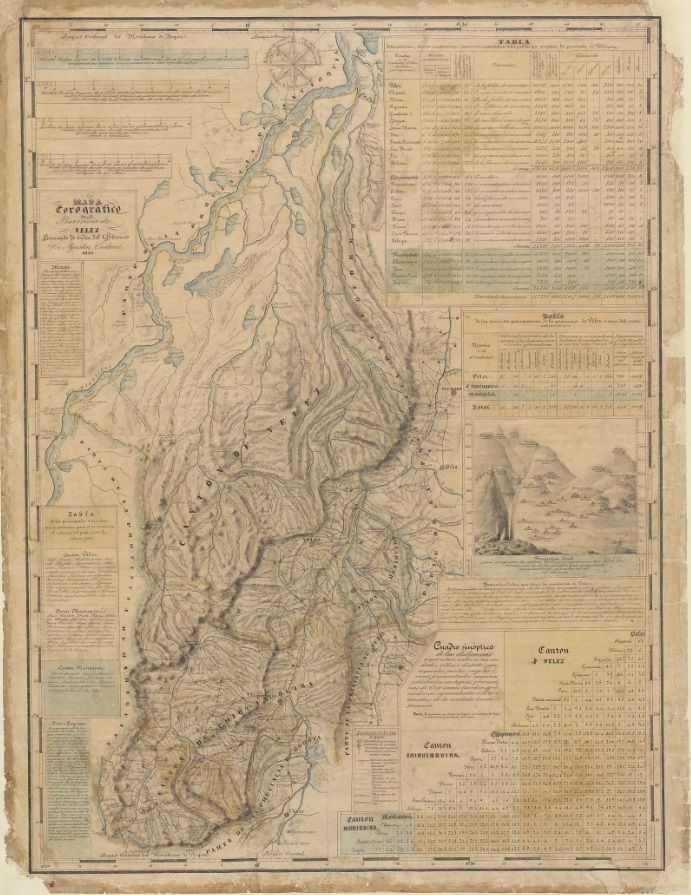 Mapa Corográfico de la Provincia de Velez levantado de orden del gobierno por Agustin Codazzi 1850